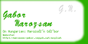 gabor marozsan business card